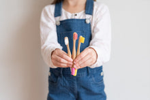 Load image into Gallery viewer, Pastel-coloured-kids-bamboo-toothbrush