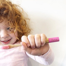 Load image into Gallery viewer, pink-kids-bamboo-toothbrush