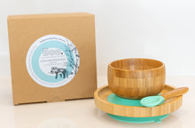 Load image into Gallery viewer, Bamboo- Bowl -Plate -and -Spoon- Set