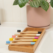 Load image into Gallery viewer, kids-coloured-bamboo-toothbrush-australia