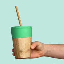 Load image into Gallery viewer, Bamboo-Silicone-kids-Straw-Cup-Mint