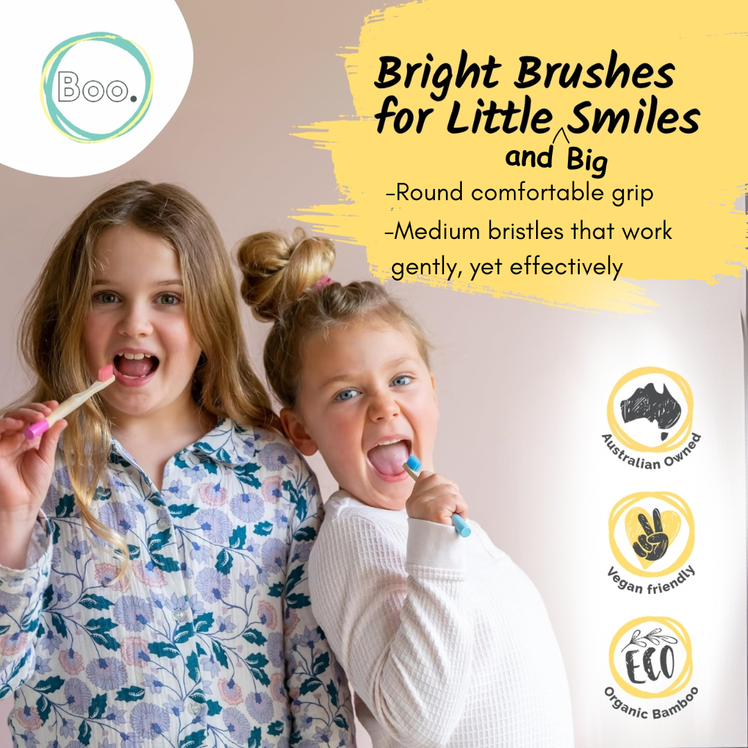 Bamboo Toothbrush Family 4 Pack | Soft Kids + Medium Adults