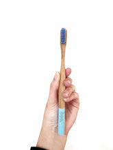 Load image into Gallery viewer, Blue-biodegradable-bamboo-toothbrush

