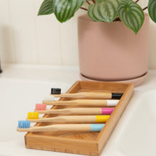 Load image into Gallery viewer, kids-coloured-bamboo-toothbrush-australia
